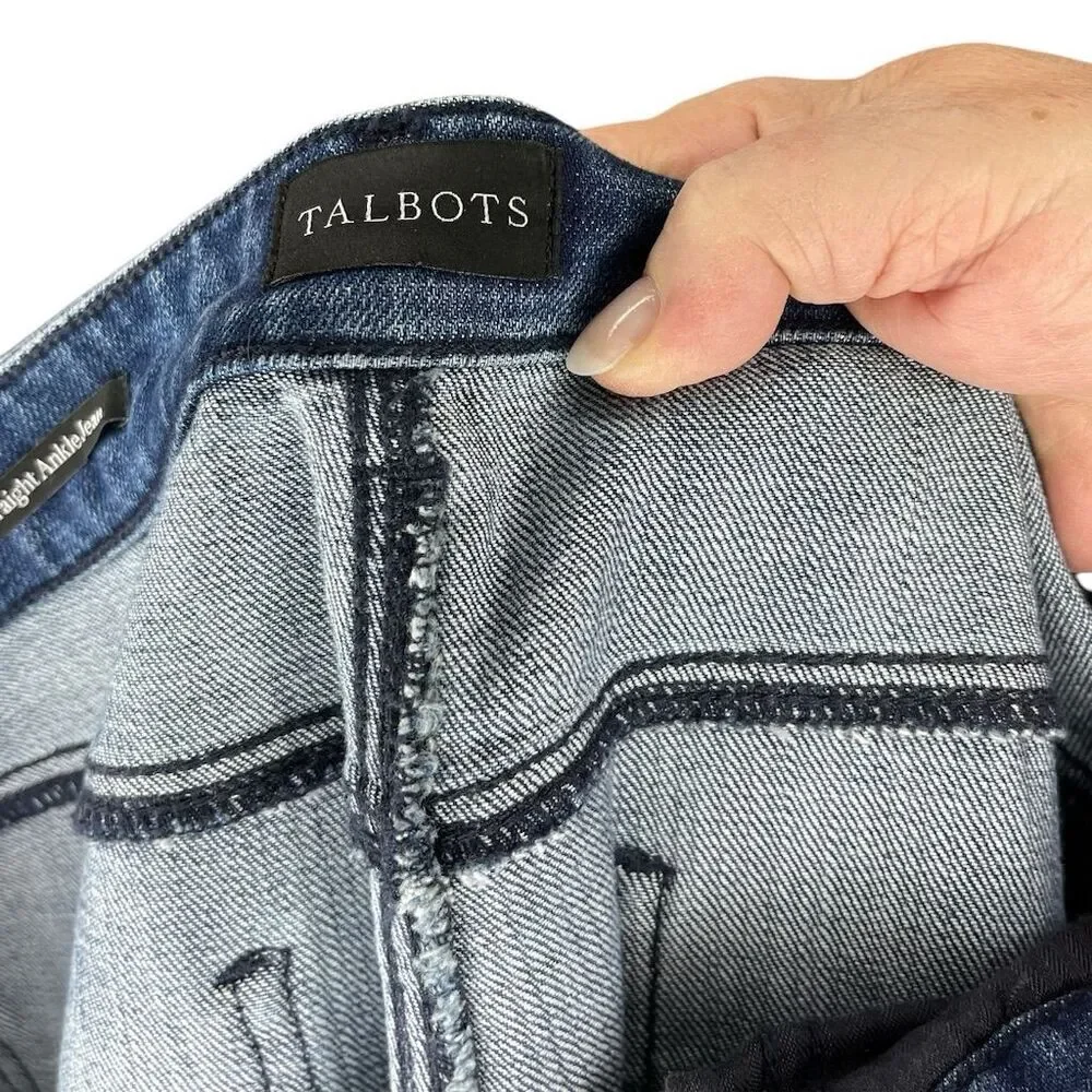 Talbots Women's High Waist Straight Ankle Jeans Blue Size 12 Classic Fit - Picture 3 of 6